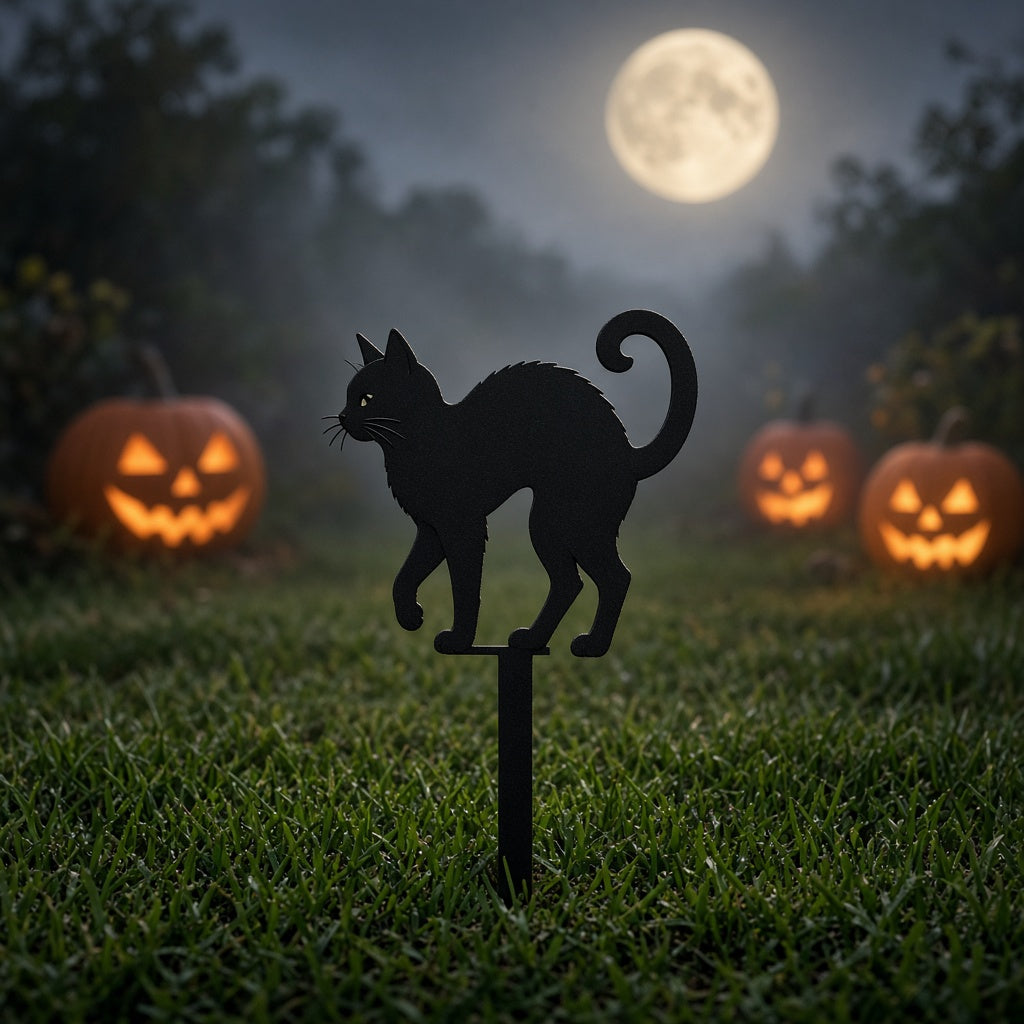 Black Cat Garden Stake