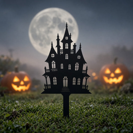 Haunted House Garden Stake