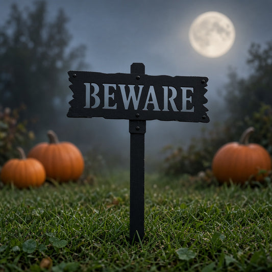 Beware Sign Garden Stake