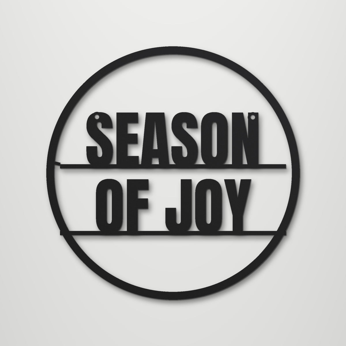 Season Of Joy laser cut steel wall art in matte black, front view